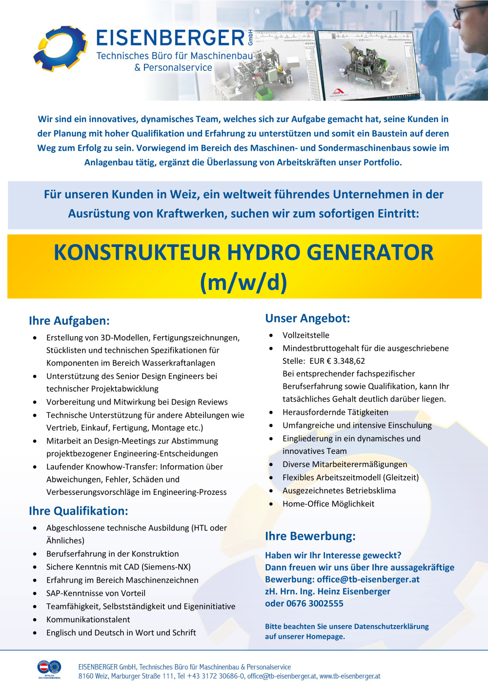 Konstrukteur Hydro Generator (m/w/d)