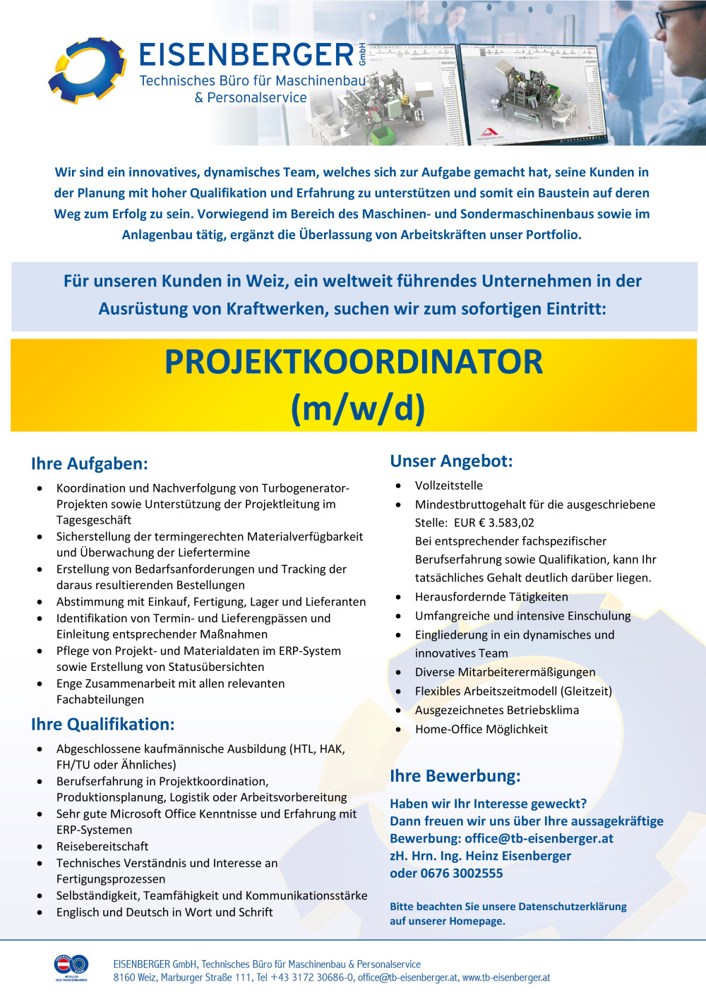 Projektkoordinator (m/w/d) 