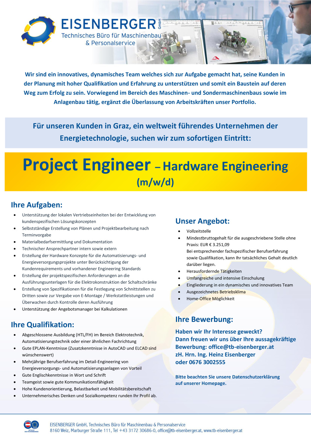 Project Engineer – Hardware Engineering (m/w/d)