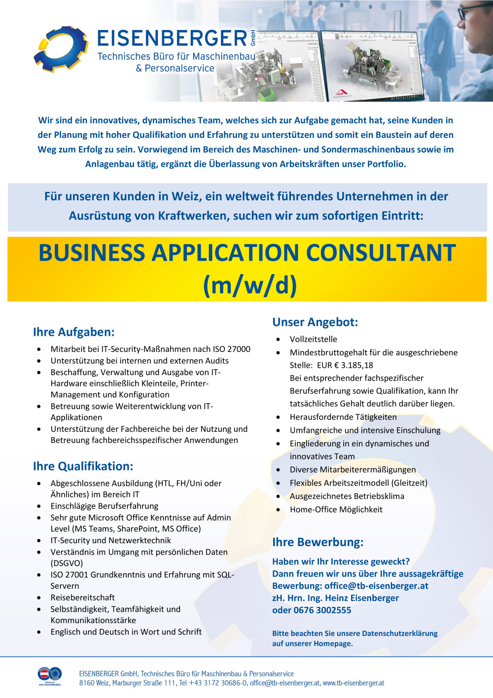 Mitarbeiter (m/w/d) Infrastruktur und Gebäudemanagement