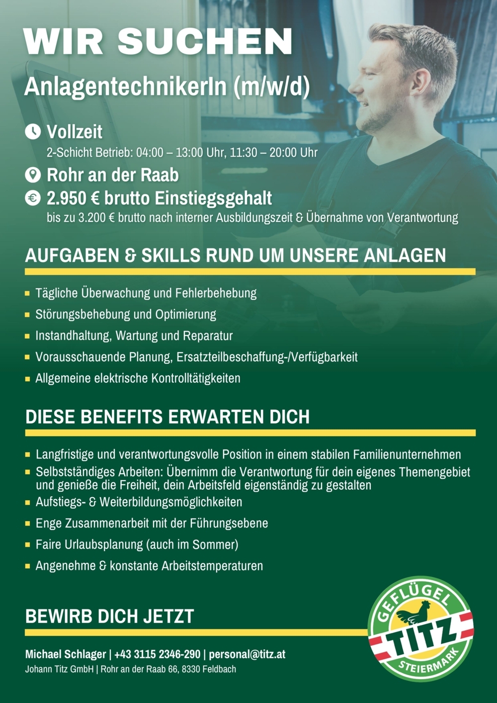 AnlagentechnikerIn (m/w/d)