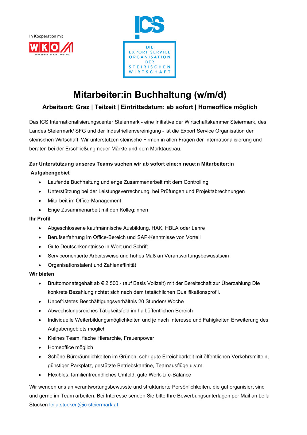 Mitarbeiter:in Buchhaltung (w/m/d) - Homeoffice möglich!