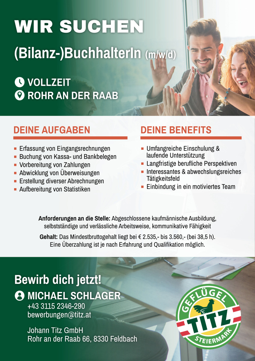 (Bilanz-)BuchhalterIn (m/w/d)