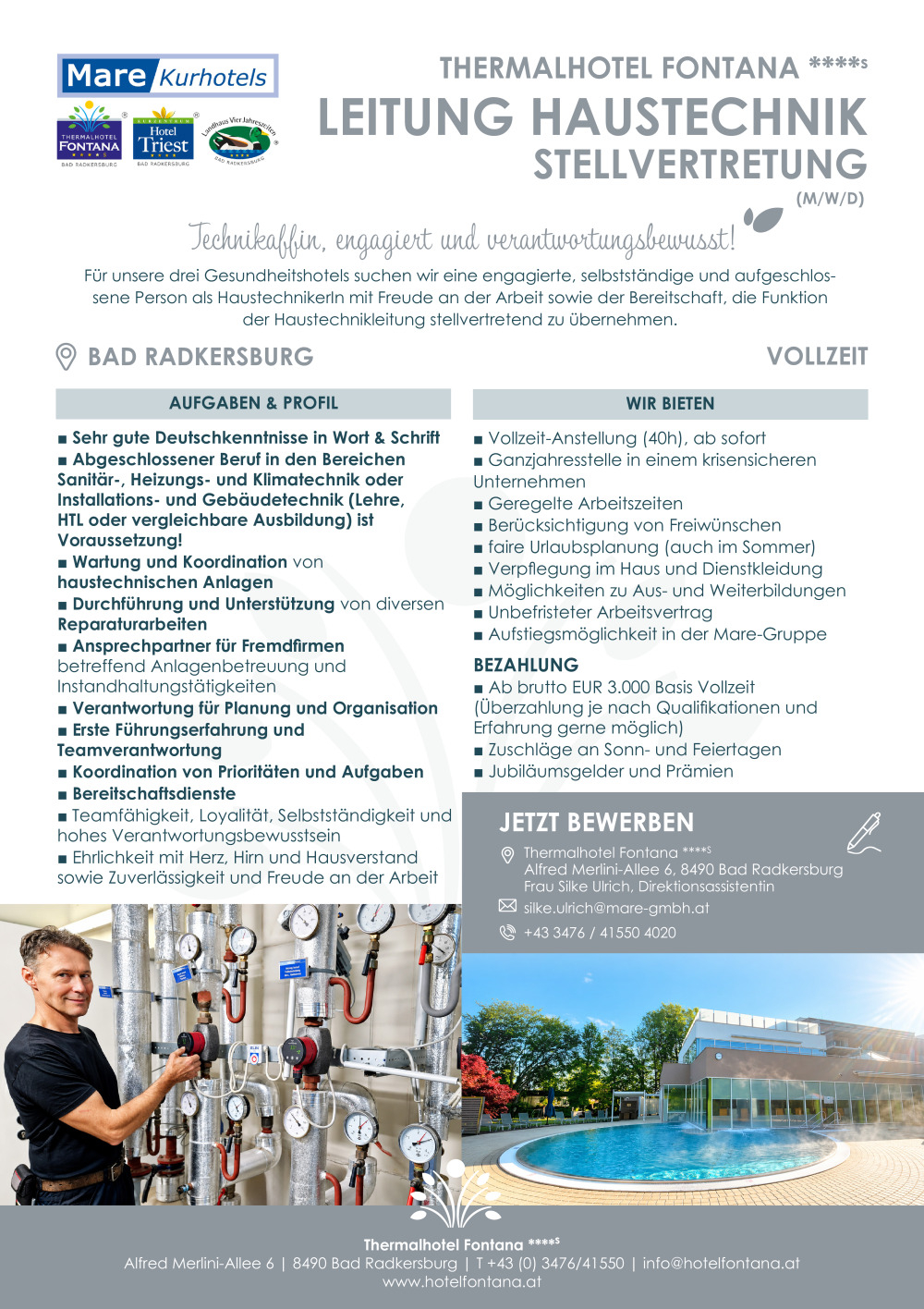 Leitung Haustechnik Stellvertretung (m/w/d)