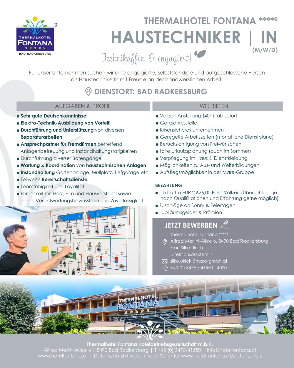 Mitarbeiter/in für die Haustechnik