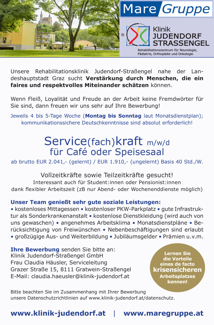 Service(fach)kraft (m/w/d) für Café oder Speisesaal