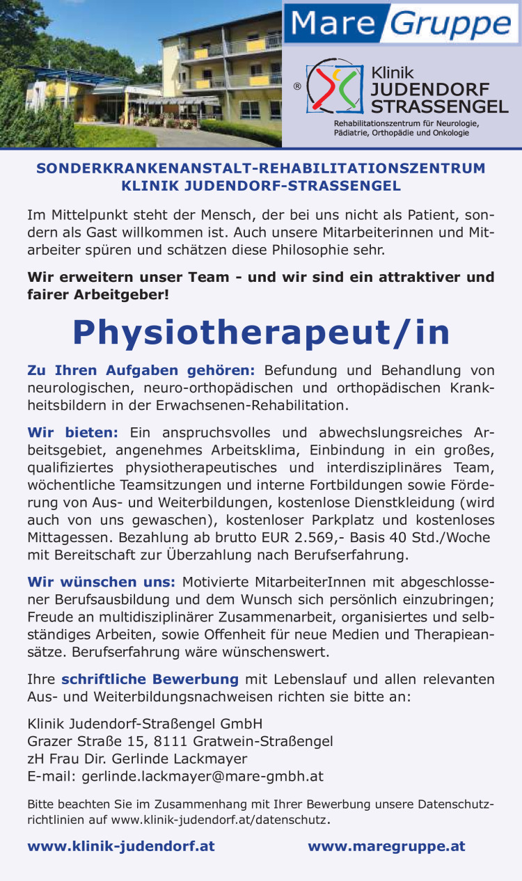 Physiotherapeut/in (m/w/d)