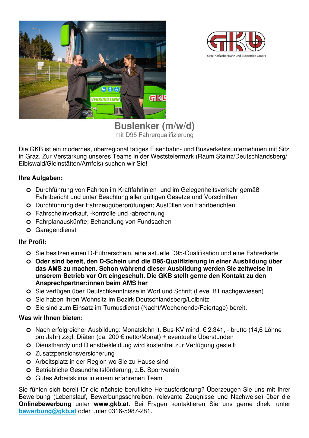 Buslenker (m/w/d) mit D95 Fahrerqualifizierung