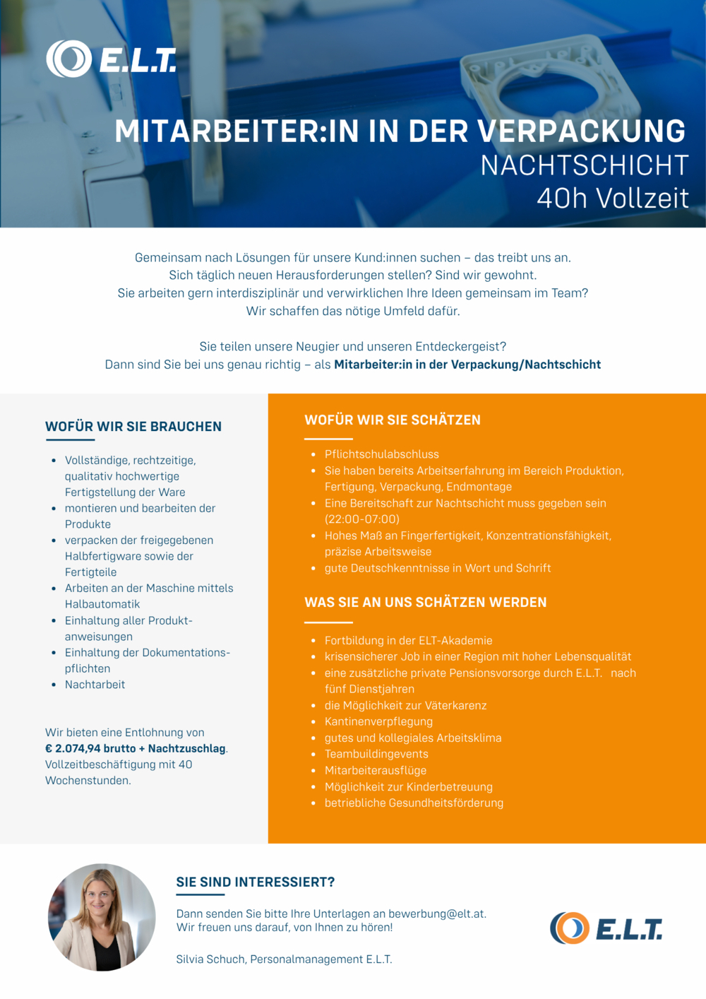 Mitarbeiter:in in der Verpackung/Nachtschicht