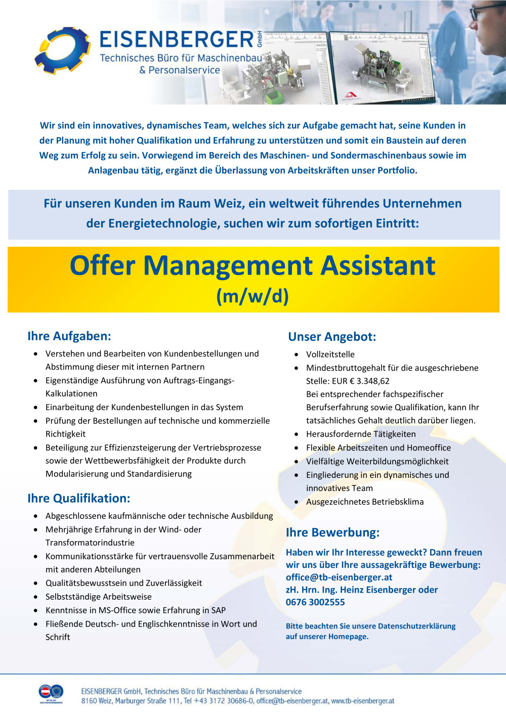 Offer Management Assistant (m/w/d)