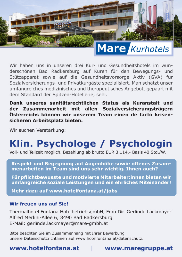 Klinische/r Psychologe/Psychologin 