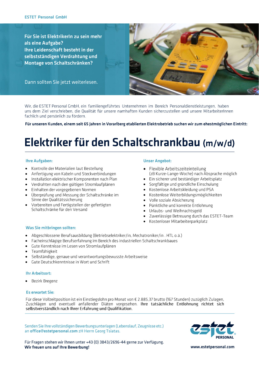 Elektriker für den Schaltschrankbau (m/w/d)