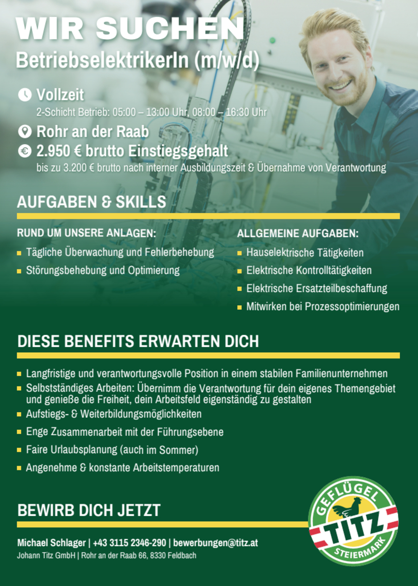 BetriebselektrikerIn (w/m/d)