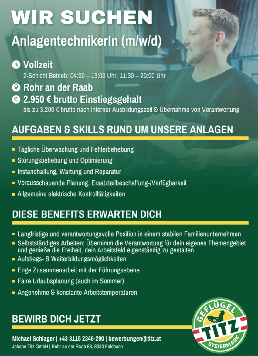 AnlagentechnikerIn (m/w/d)