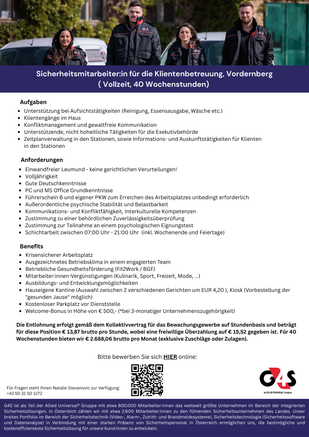 Sicherheitsmitarbeiter:in (m/w/d) für die Klientenbetreuung