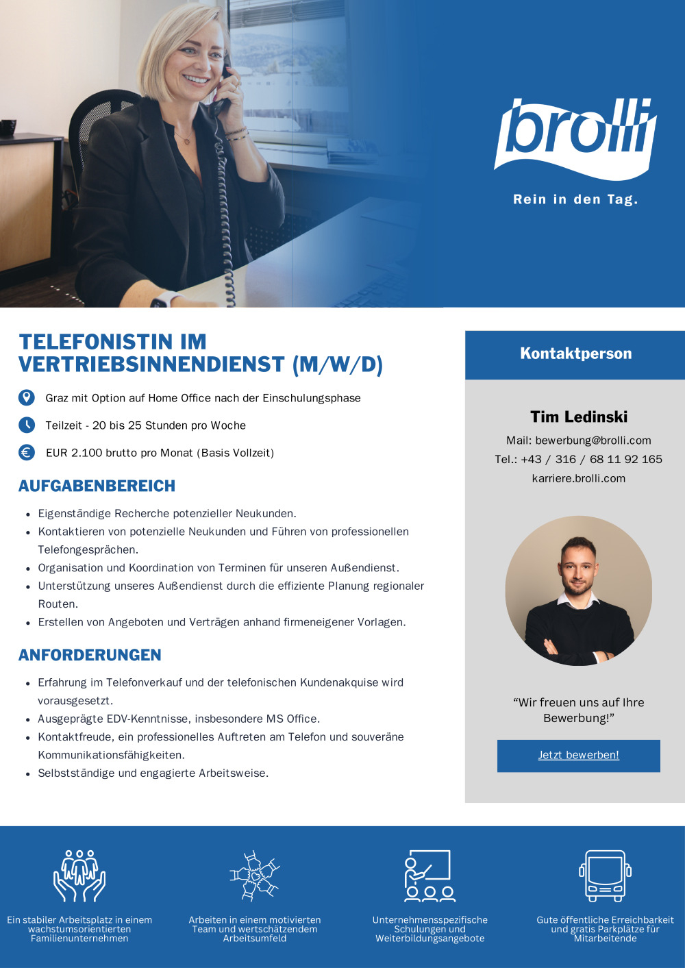 Telefonistin im Vertriebsinnendienst (m/w/d)