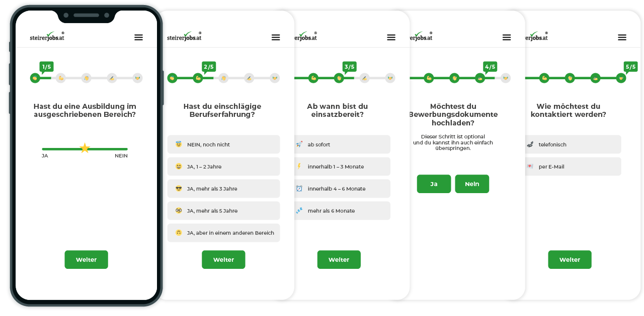 Bewerbungsfunnel - Fragen beantworten statt Bewerbungsdokumente
